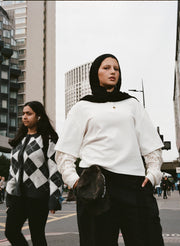 Crochet Layered Henley Shirt