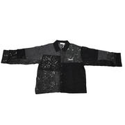 Black Patchwork Crochet Shirt