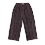 Taupe Striped Crochet Linen Trousers