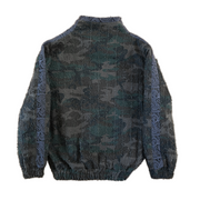 Distressed Dark Camo Asymmetric Jacket