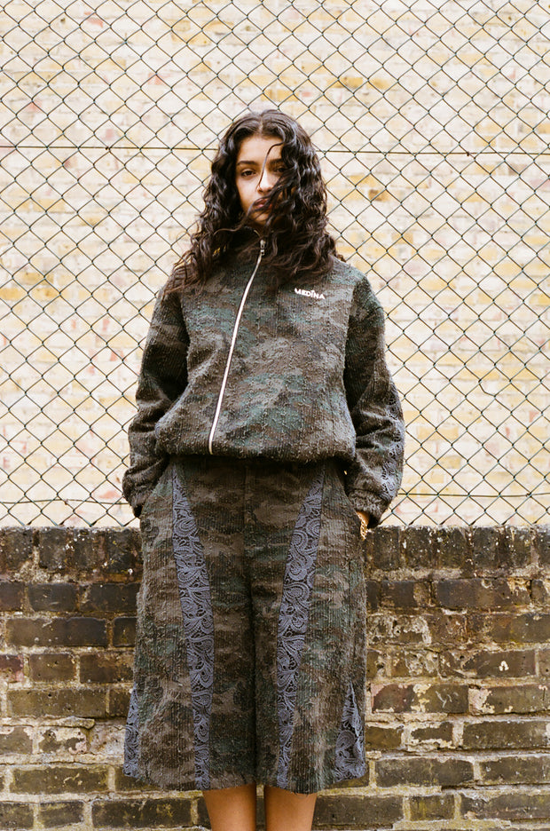 Distressed Dark Camo Shorts