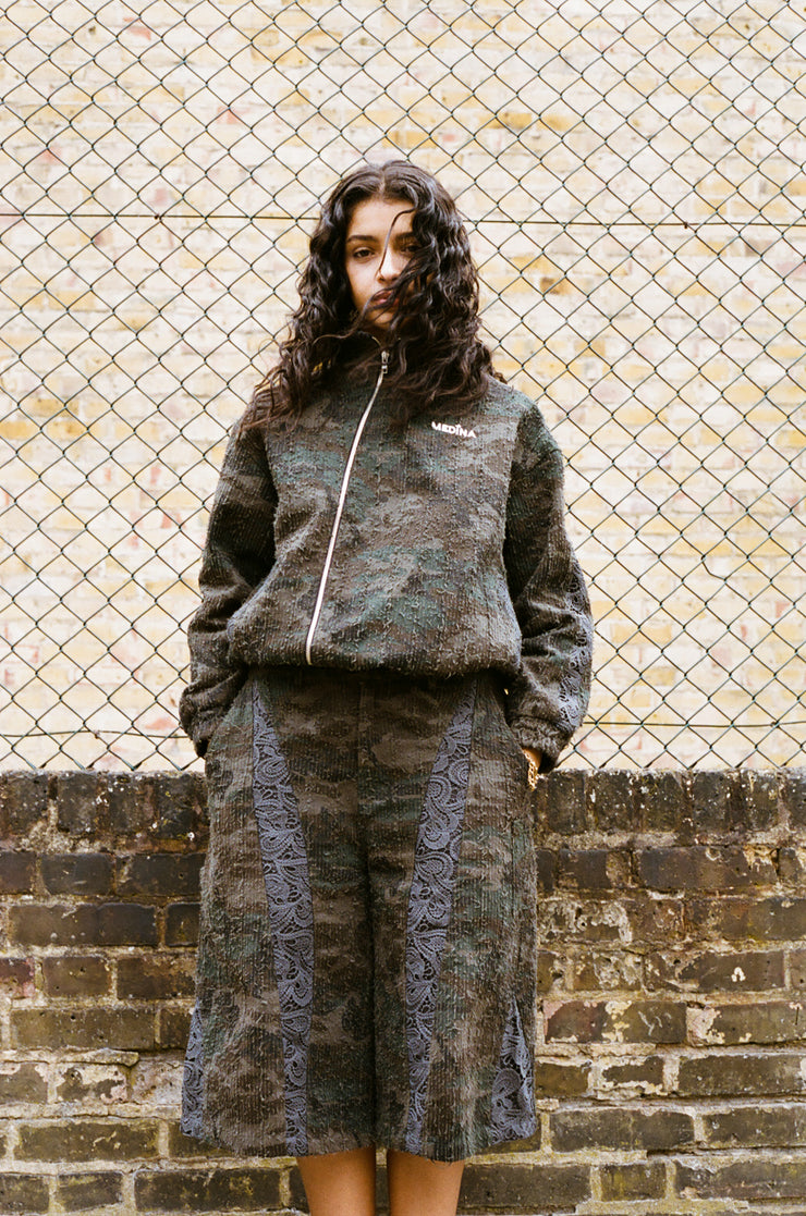 Distressed Dark Camo Shorts