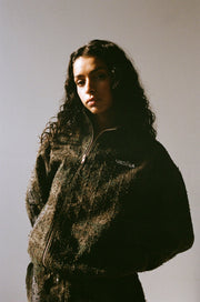 Distressed Dark Camo Asymmetric Jacket