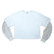 Crochet Layered Henley Shirt